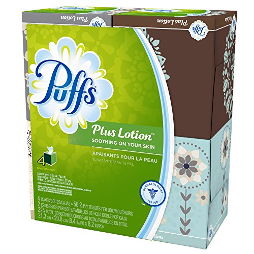 Puffs Plus Lotion Facial Tissues,4 count,pack of 6