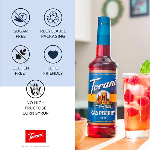 Torani Sugar-Free Syrup, Cherry, 25.4 Fl Oz Bottle (Pack of 4)