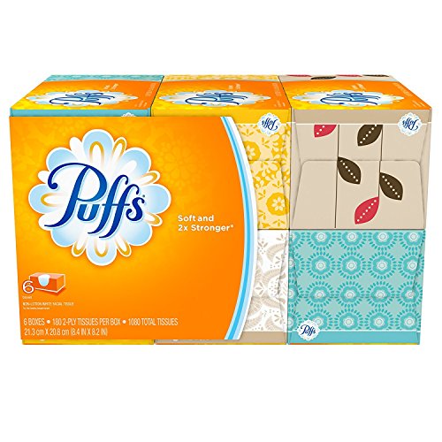 Puffs, Everyday Non-Lotion Facial Tissues, 24 Family Boxes, 180 Tissues per Box (4320 Tissues Total)