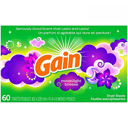 Gain Dryer Sheets - Moonlight Breeze - 60 Count Dryer Sheets Per Box - One (1) Box