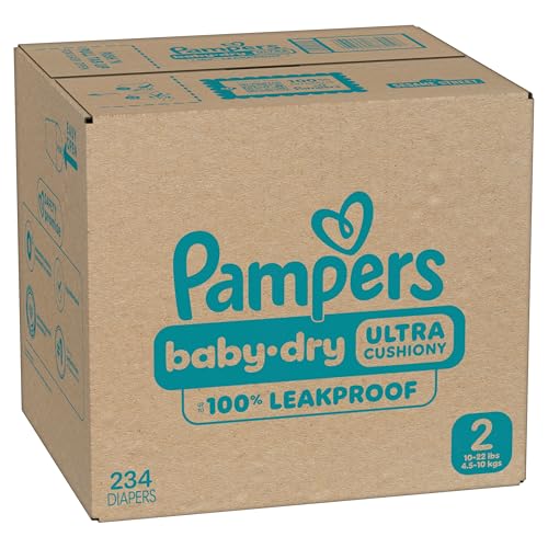 Pampers Diapers - Baby Dry - Size 2, 234 Count, Absorbent Disposable Infant Diaper (Packaging May Vary)