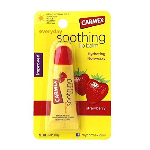 Carmex Moisturizing Lip Balm Strawberry 0.35oz, Tube (2 Pack)