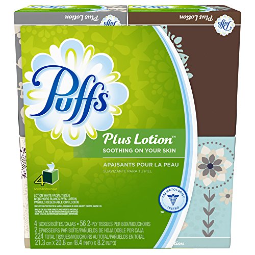 Puffs Plus Lotion Facial Tissues,4 count,pack of 6
