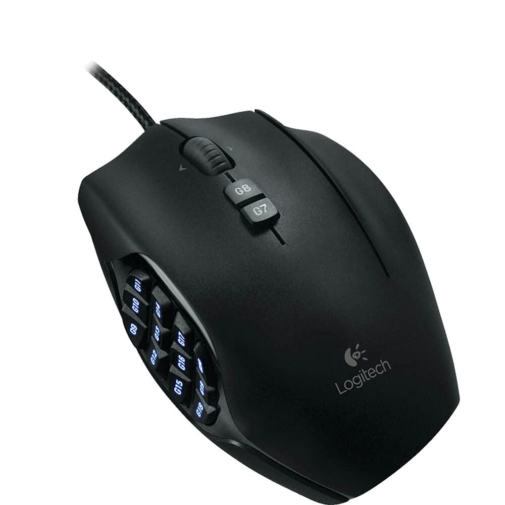 Logitech G600 MMO Gaming Mouse, RGB Backlit, 20 Programmable Buttons, Black