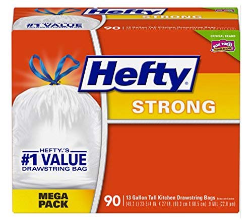 Strong, Kitchen Drawstring, 13 Gallon, 90 Count (Family Pack)