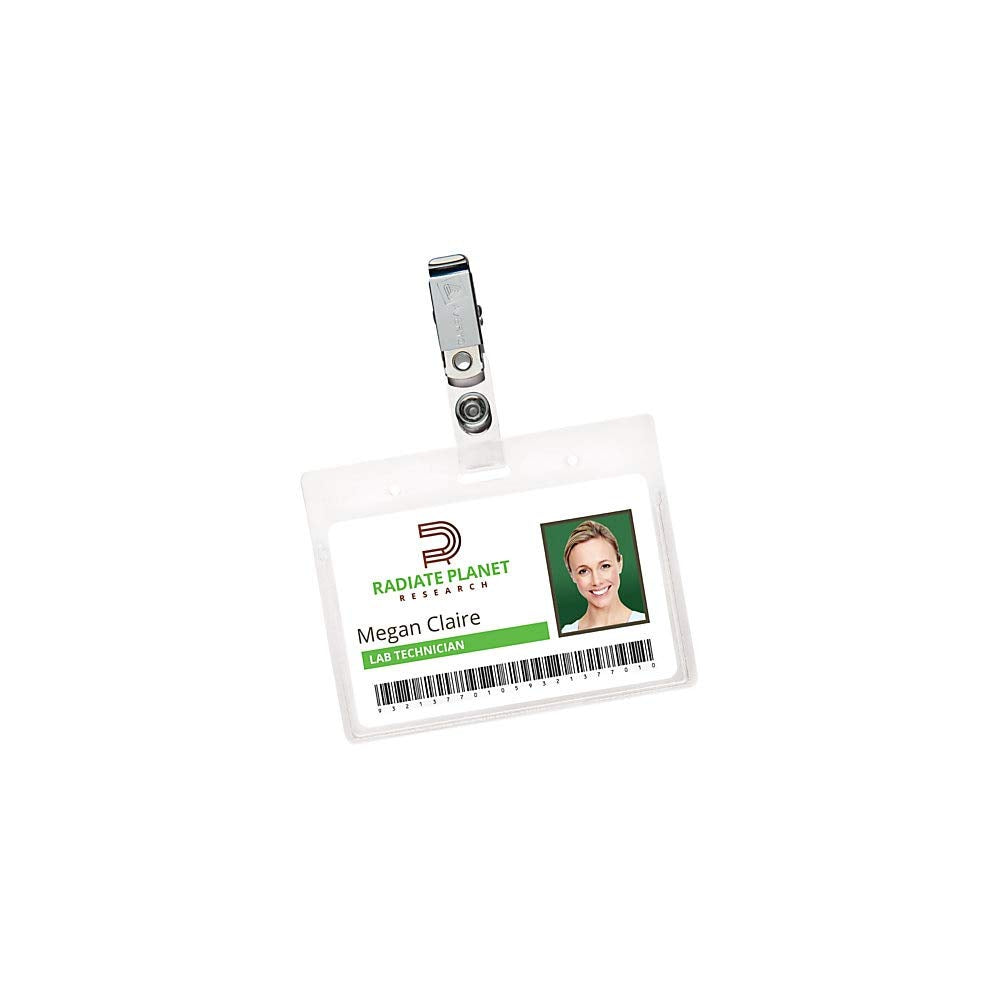 Avery Heavy Duty Badge Holders, 2.25" x 3.5", 50 Horizontal Name Badge Holders with Clips (2921)