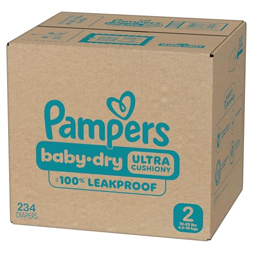 Pampers Diapers - Baby Dry - Size 2, 234 Count, Absorbent Disposable Infant Diaper (Packaging May Vary)