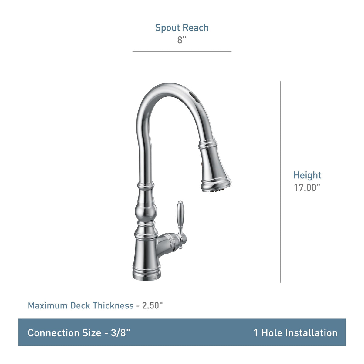 Moen S73004EVBL Weymouth Smart Touchless Pull Down Sprayer Kitchen Faucet with Voice Control and Power Boost, Matte Black