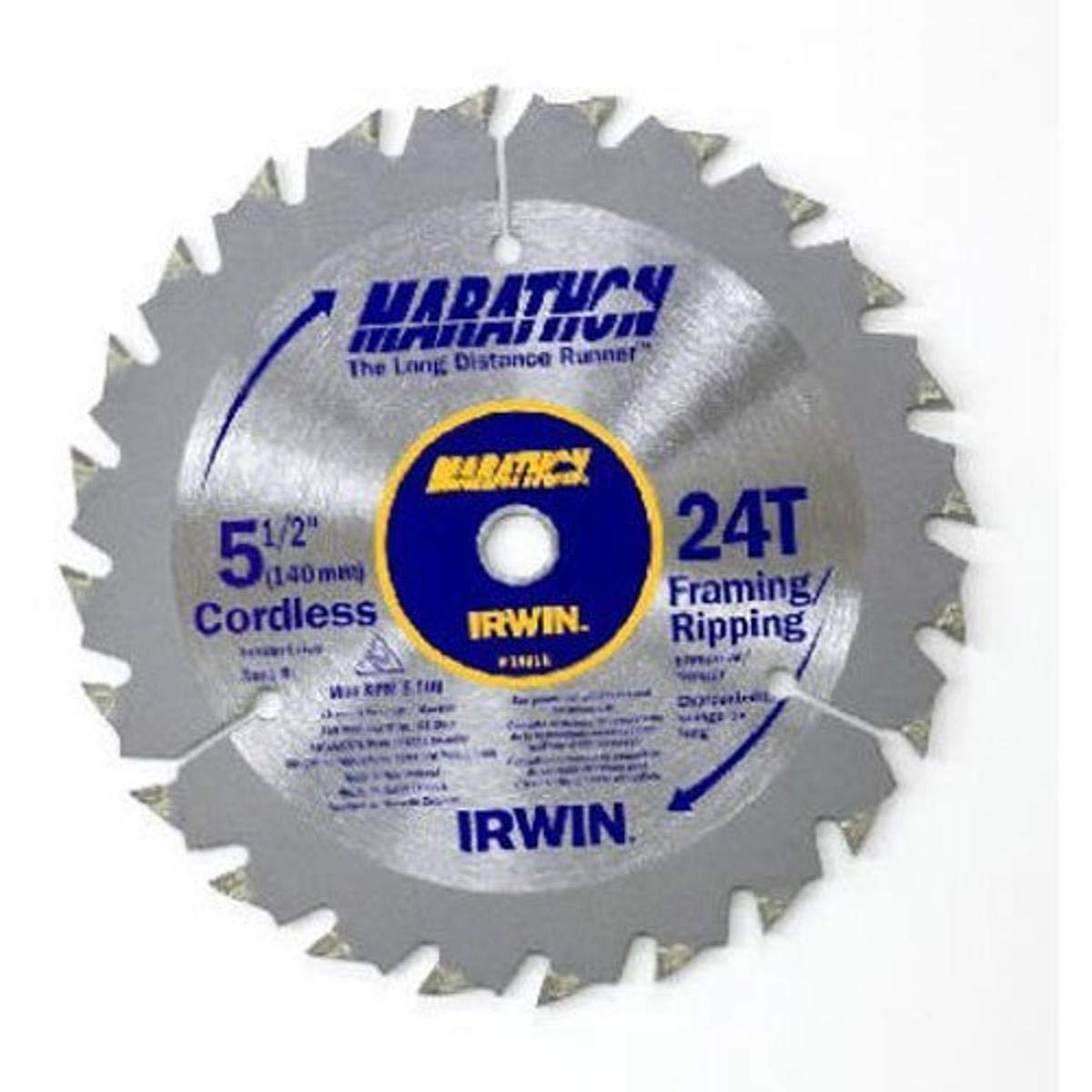 IRWIN Tools MARATHON Carbide Cordless Circular Saw Blade, 5 1/2-Inch, 18T Carded (14011)