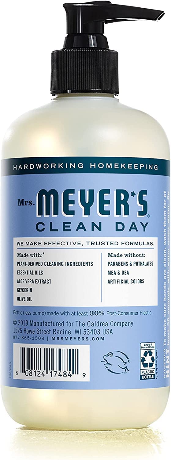 Mrs. MEYER'S Kitchen Set, Dish Soap, Hand Soap, and Multi-Surface Cleaner, 3 CT (Bluebell)