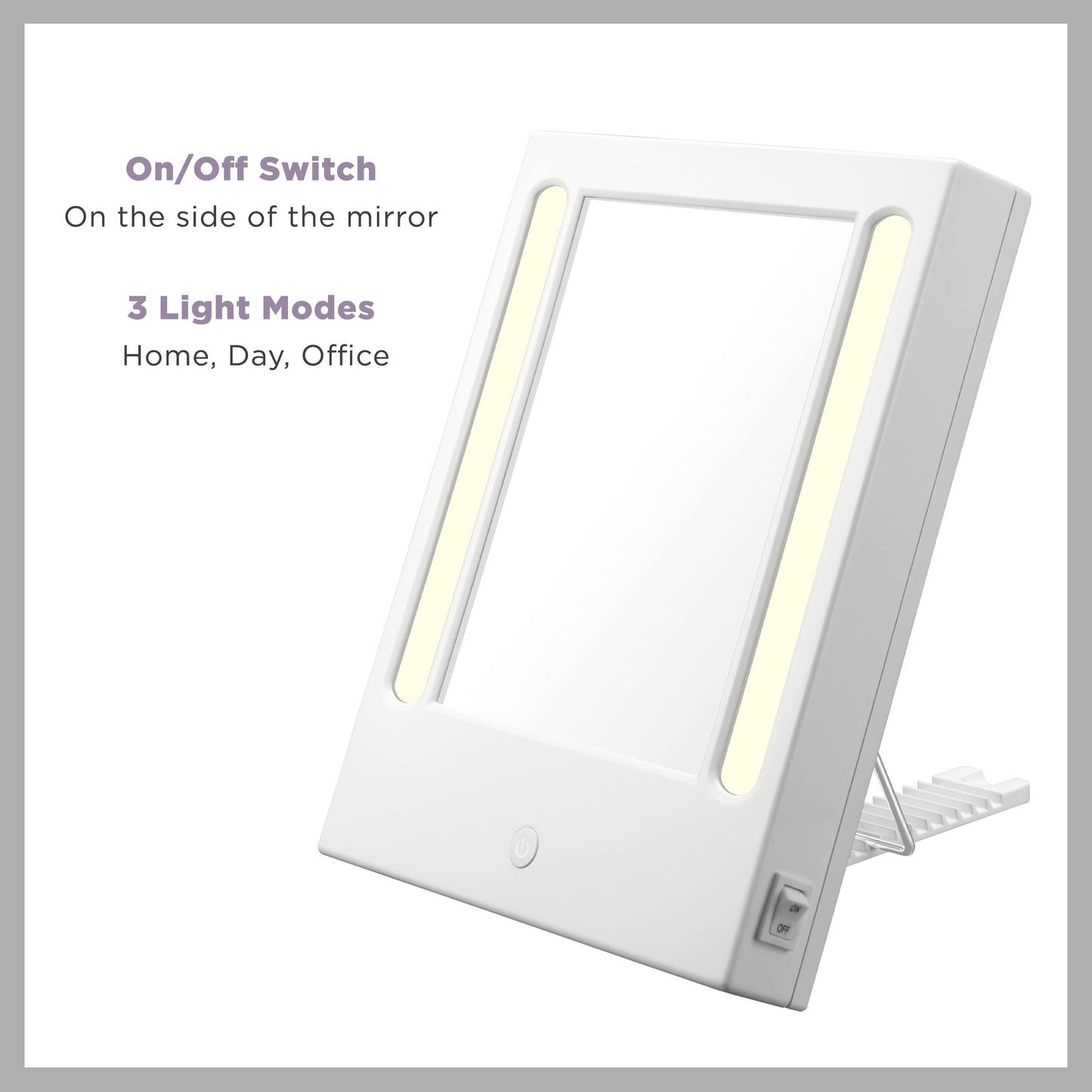Conair Lighted Makeup Mirror, LED Vanity Mirror, 1X/5X Magnifying Mirror, Corded in Glossy White