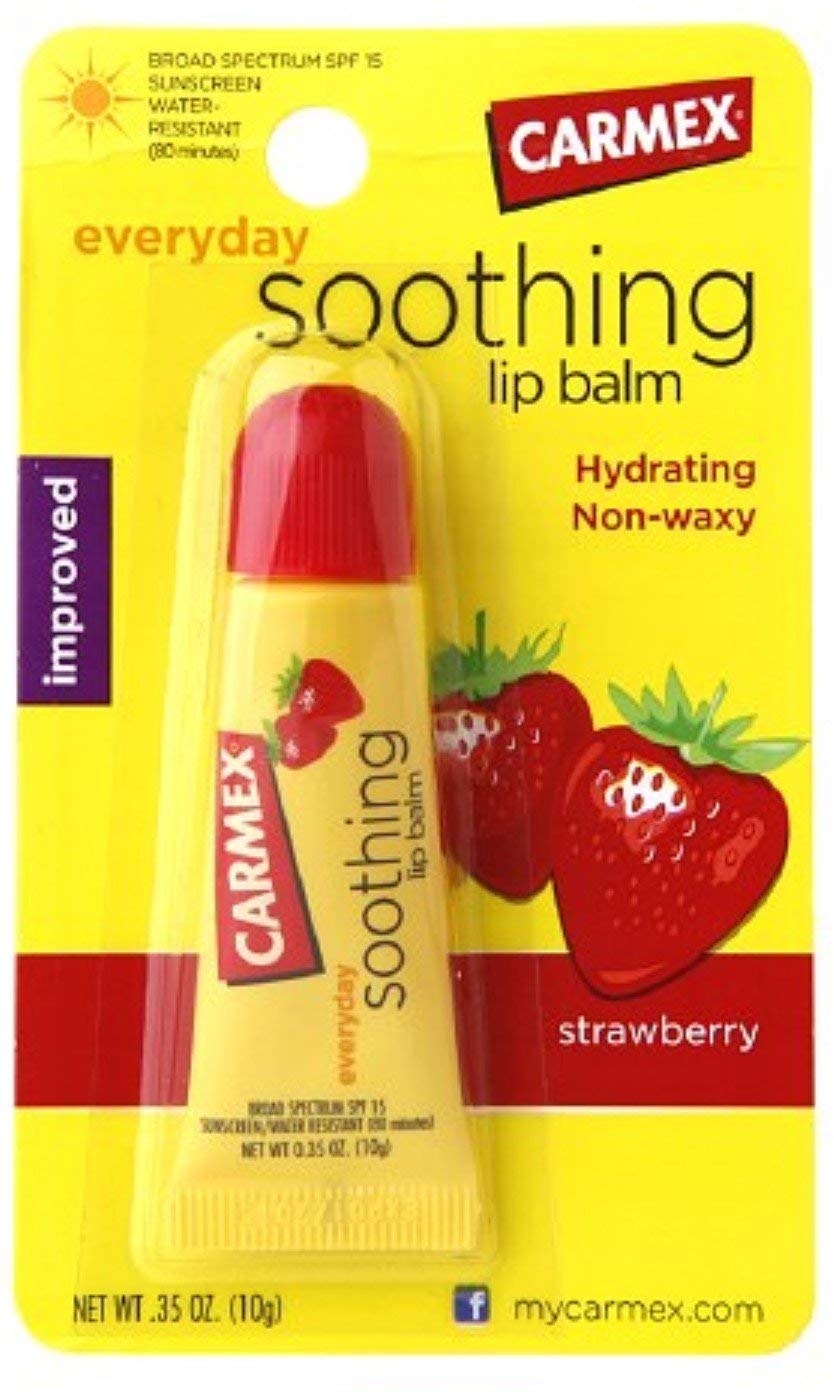 Carmex Soothing Lip Balm, Strawberry 0.35 oz (Pack of 12)