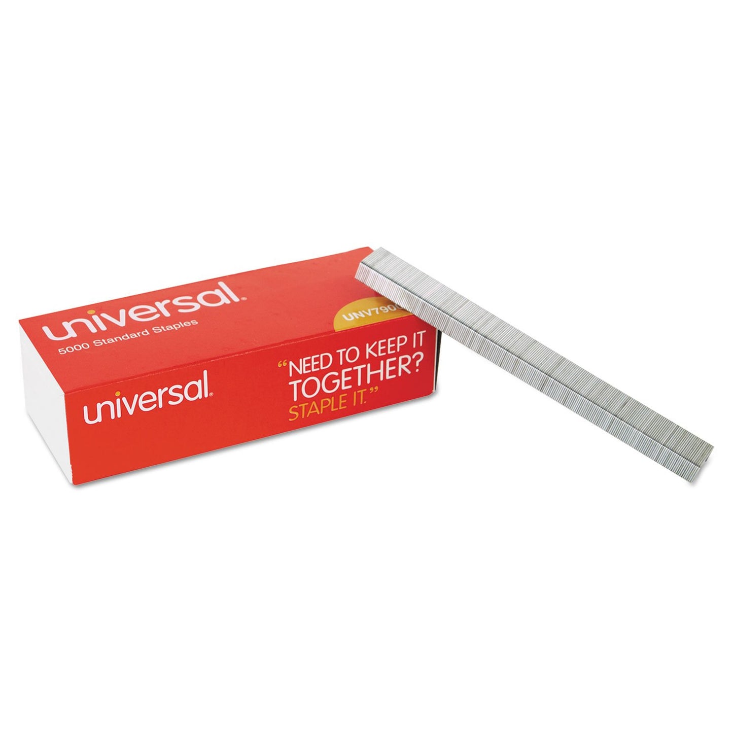 Universal UNV79000 0.25 in. x 0.5 in. Standard Steel Chisel Point Staples (5/Box)