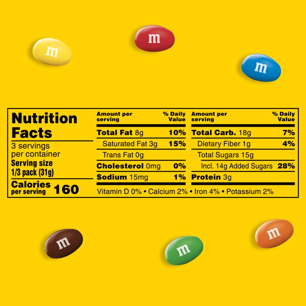 M&M'S Peanut Milk Chocolate Candy, Share Size, 3.27 oz Bag