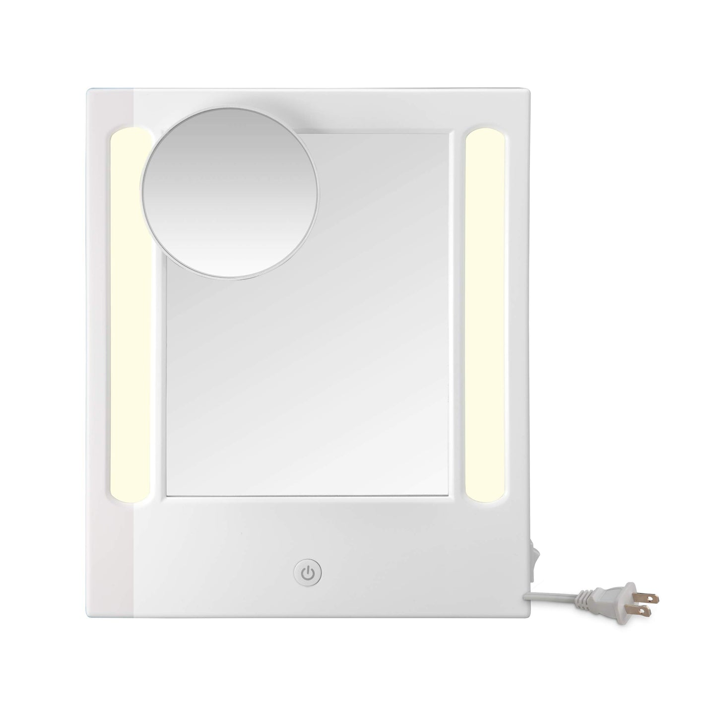 Conair Lighted Makeup Mirror, LED Vanity Mirror, 1X/5X Magnifying Mirror, Corded in Glossy White