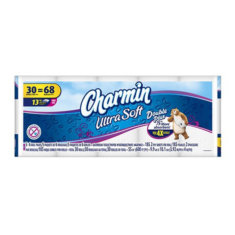 Charmin Ultra Soft Bathroom Tissue 30 Double Plus Rolls (Equals 68 Regular Rolls)
