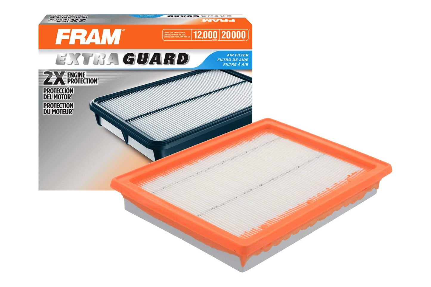 FRAM Extra Guard CA6900 Replacement Engine Air Filter for Select Infiniti and Nissan Models, Provides Up to 12 Months or 12,000 Miles Filter Protection, White