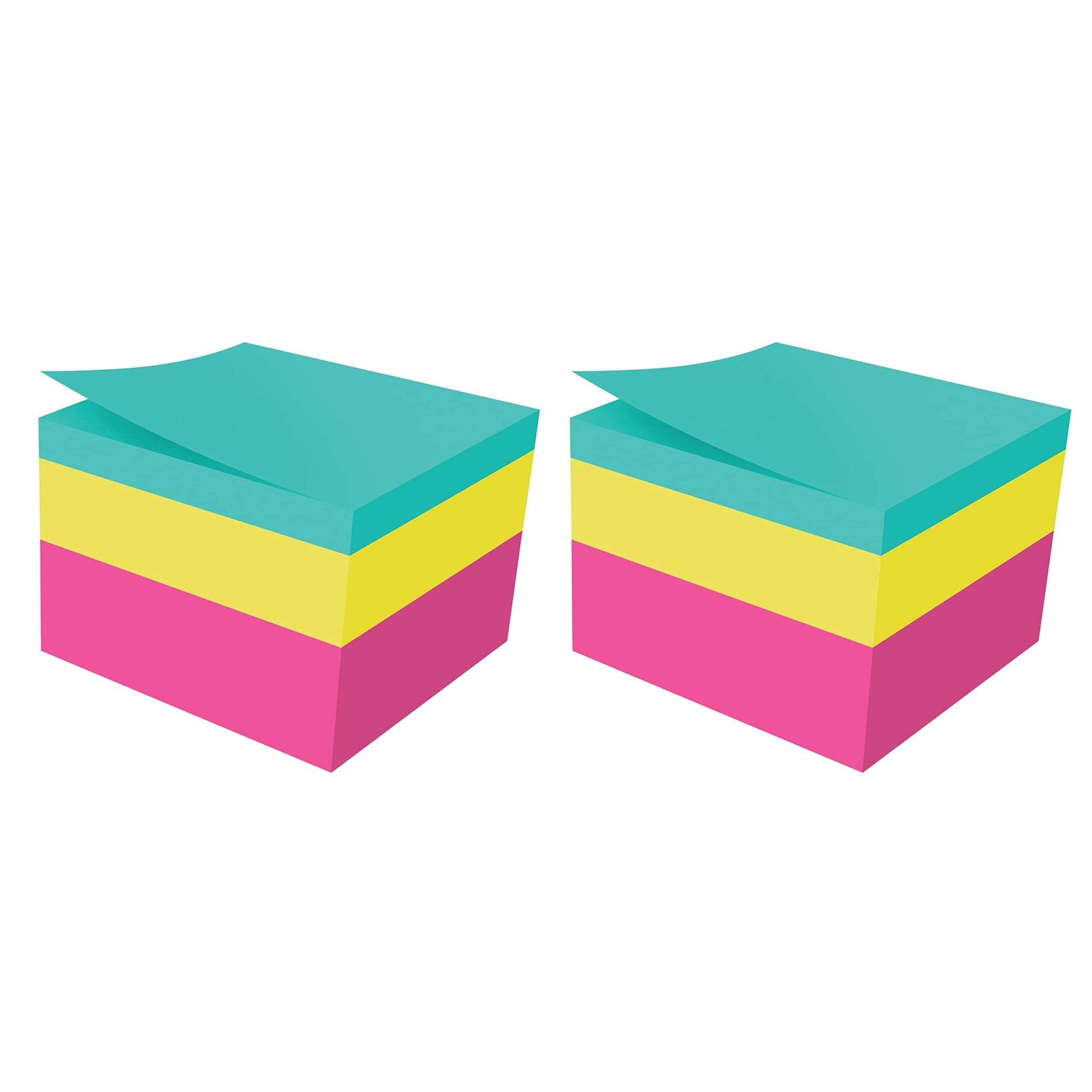 Post-it Notes, 2x2 in, 2 Cubes, America's #1 Favorite Sticky Notes, Assorted Colors, Recyclable (2051-FLT-2PK)