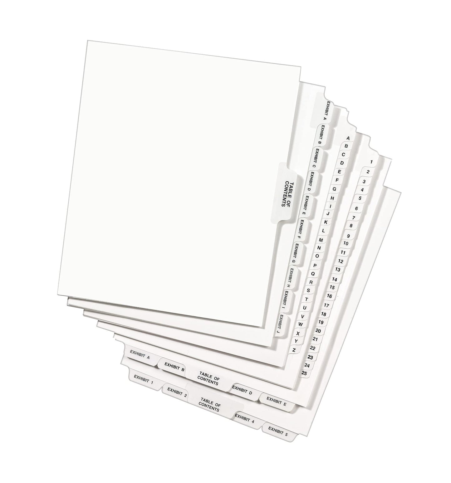 Avery 11941 Avery-Style Preprinted Legal Bottom Tab Divider, Exhibit B, Letter, White (Pack of 25)