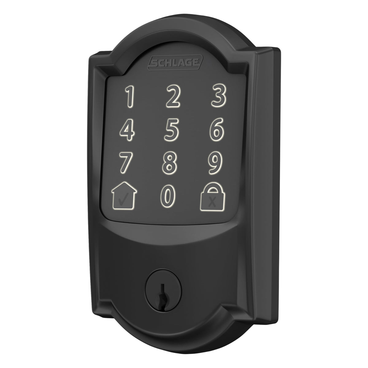 Schlage Encode Smart Wi-Fi Deadbolt with Camelot Trim in Matte Black, Lock Only