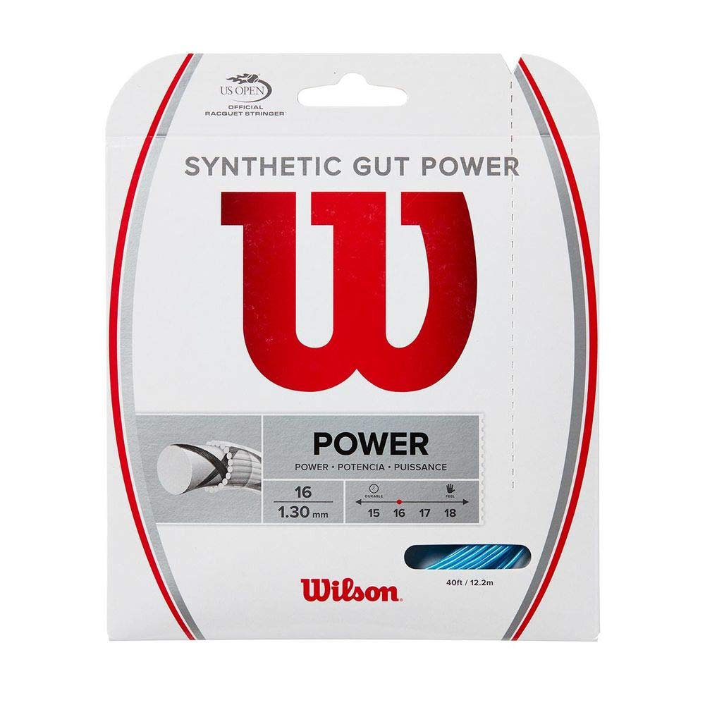 Wilson Synthetic Gut Power 16 Tennis String - Set, Bright Blue