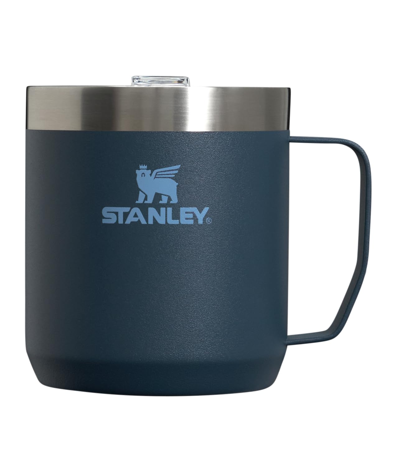 Stanley Stay-Hot Camp Mug 12 oz | Press Fit Drink Through Lid | Cup for Coffee, Tea and Drinks | Insulated Stainless Steel Coffee Mug | BPA-Free | Navy