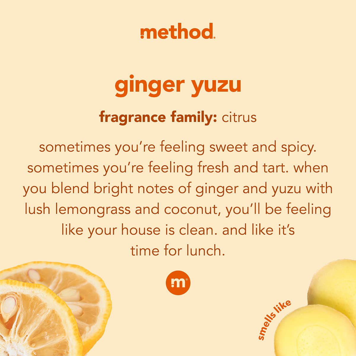Method All-Purpose Cleaner Spray, Ginger Yuzu, Plant-Based and Biodegradable Formula Perfect for Most Counters, Tiles, Stone, and More, 28 oz Spray Bottle, (Pack of 8)