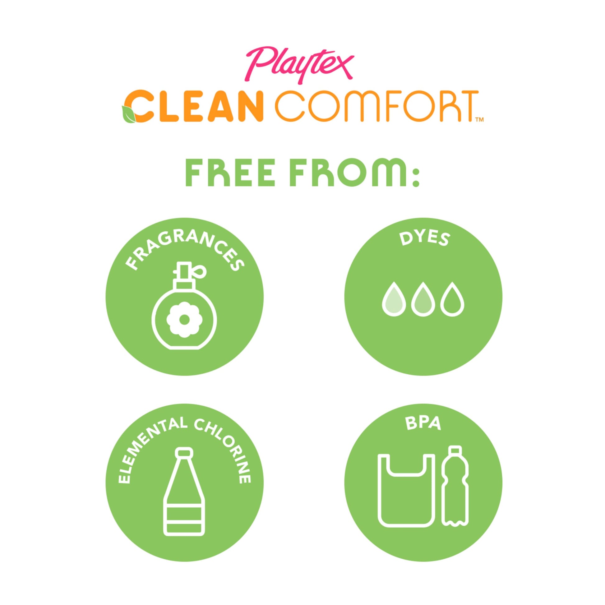Playtex Clean Comfort Organic Cotton Tampons, Regular Absorbency, Fragrance-Free, Organic Cotton - 30ct