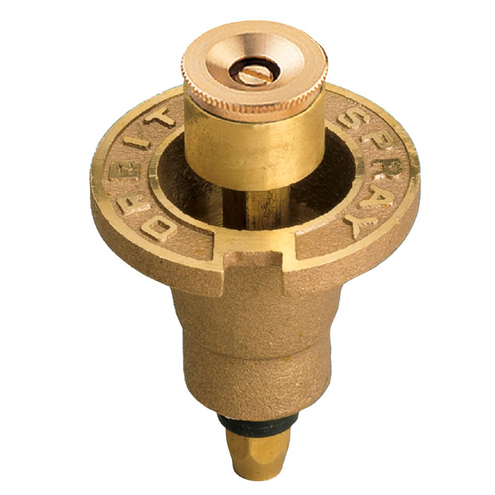 Orbit 54070 Brass Pop-Up Flush Head Sprinkler with Full Pattern Spray Nozzle
