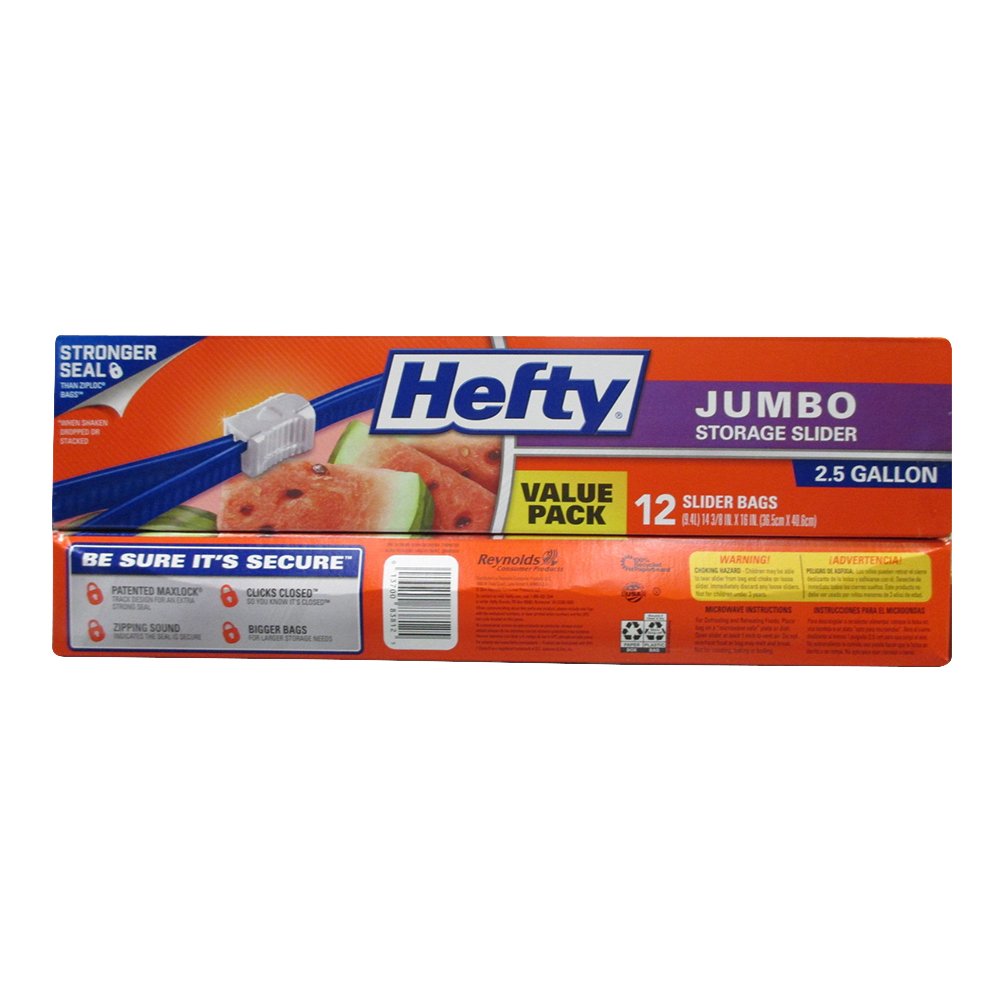 Hefty Slider Bag Jumbo 2.5 g 12c product image 1