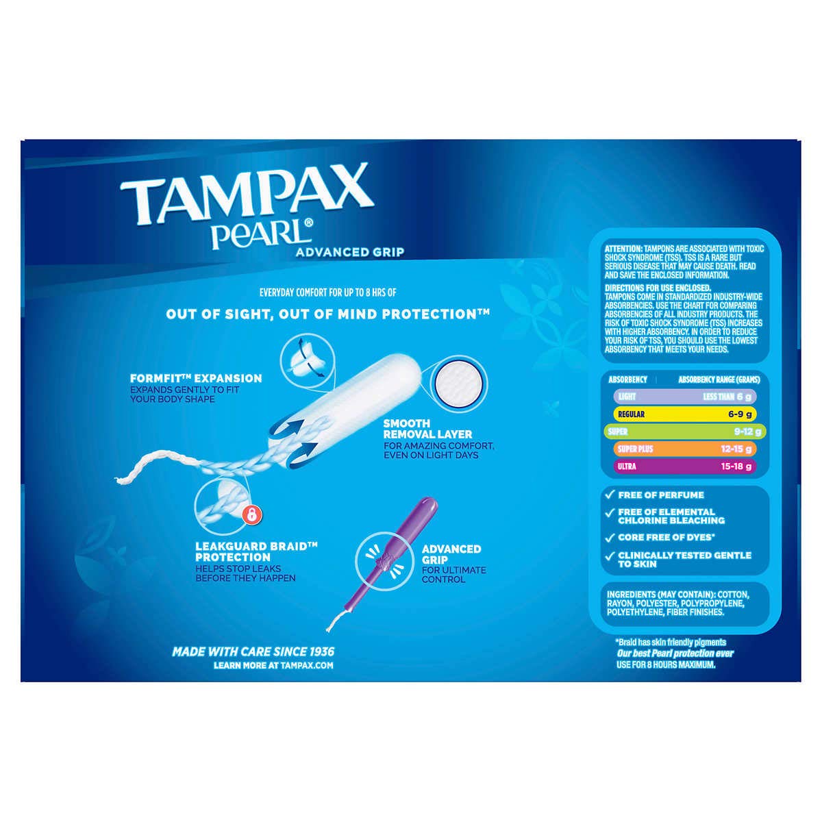 Tampax Pearl Advanced Grip Super Absorbency (96 Count)