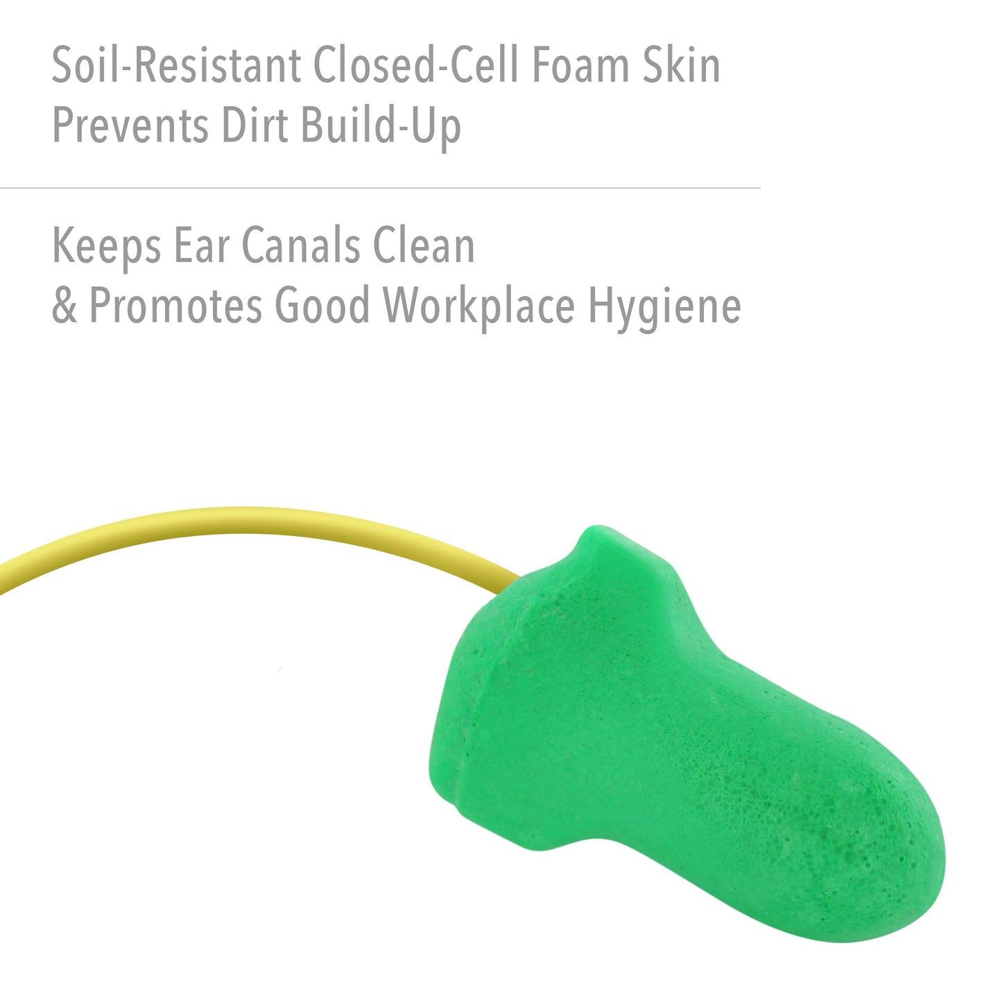 Howard Leight by Honeywell Maximum Lite Low Pressure Corded Disposable Foam Earplugs, Box of 100 Pairs (LPF-30) ,Green