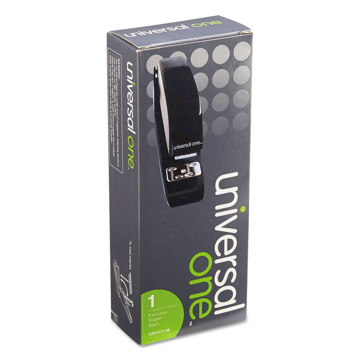 Universal UNV43138 Executive 20-Sheet Capacity Full-Strip Stapler - Black