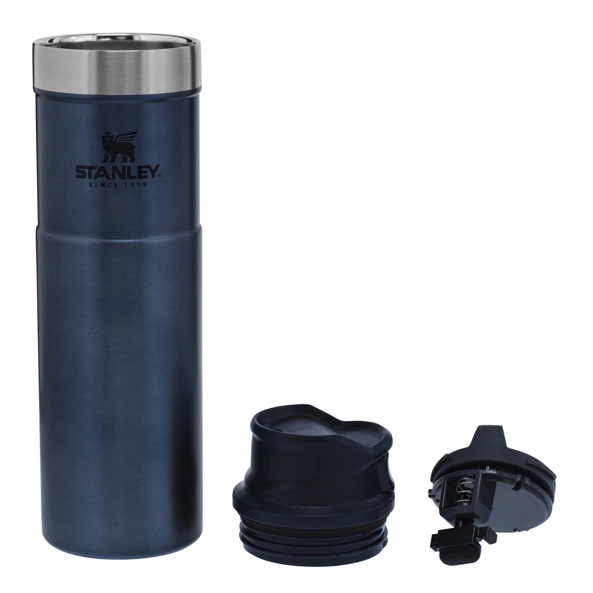 Stanley Classic Trigger Action Travel Mug 20 oz –Leak Proof + Packable Hot & Cold Thermos – BPA Free Stainless-Steel Travel Cup, Nightfall, 1 Count
