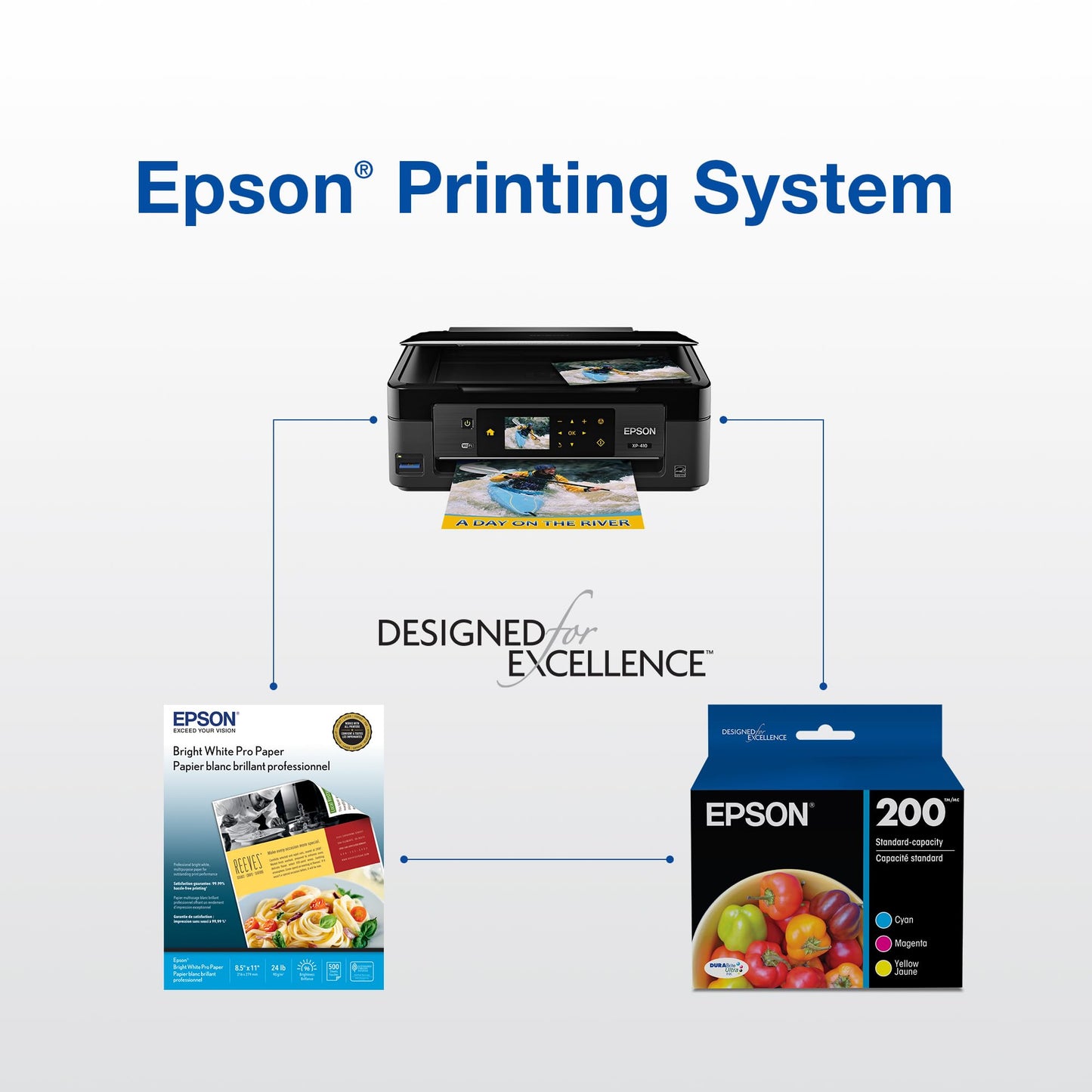 EPSON 200 DURABrite Ultra Ink Standard Capacity Cyan Cartridge (T200220-S) Works with WorkForce WF-2520, WF-2530, WF-2540, Expression XP-200, XP-300, XP-310, XP-400, XP-410