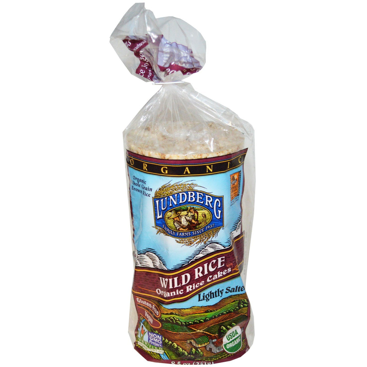 Lundberg, Wild Rice, Organic Rice Cakes, Lightly Salted, 8.5 oz(Pack of 3)