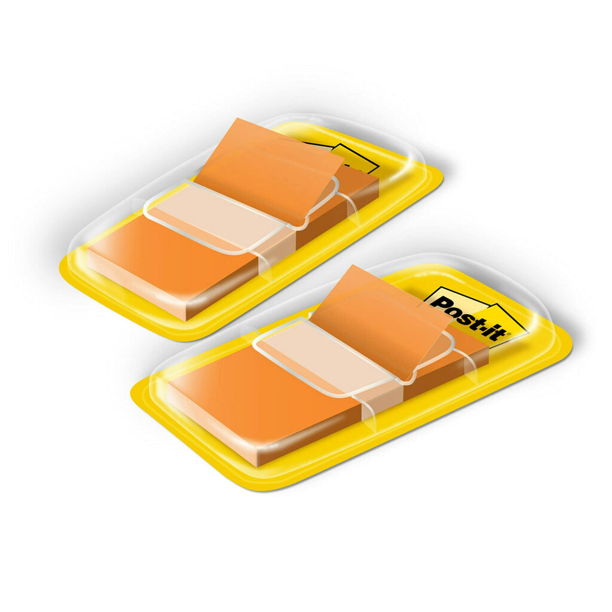 Post-it Flags, 50/Dispenser, 2 Dispensers/Pack, 1 in Wide, Orange (680-OE2)