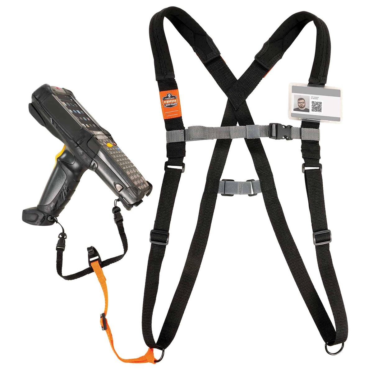 Ergodyne Squids 3138 Barcode Scanner Padded Harness, Tethering Lanyard for Bar Code Scanners, Breakaway Design Large