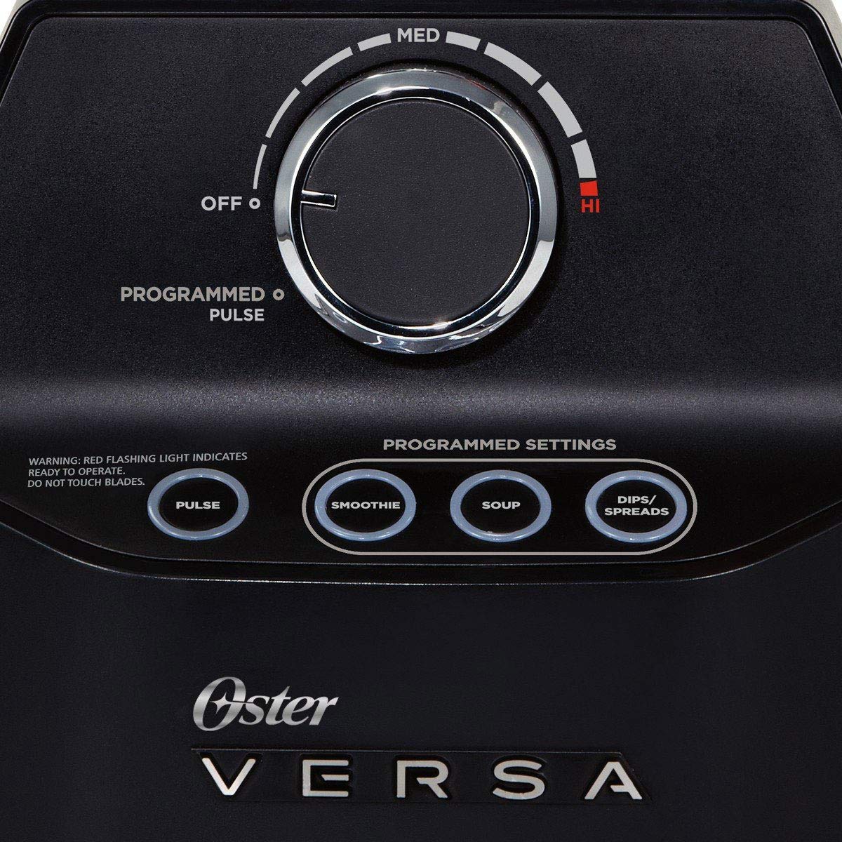Oster Versa Professional Power Blender | 1400 Watts | Stainless Steel Blade | Low Profile Jar | Perfect for Smoothies, Soups, Black