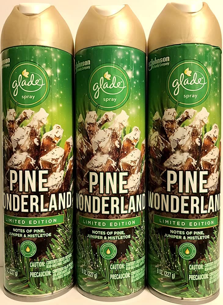Glade Air Freshener Spray - Pine Wonderland - Holiday Collection 2020 - Net Wt. 8 OZ Per Can - Pack of 3 Cans3