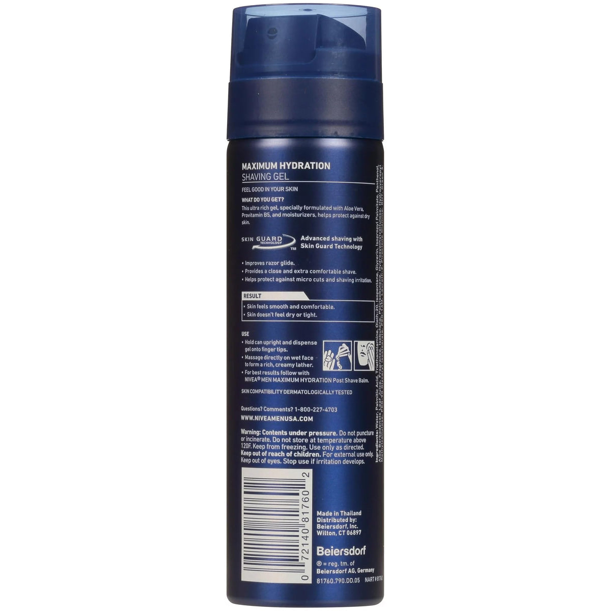 NIVEA Men Maximum Hydration Moisturizing Shaving Gel 7 oz (Pack of 6)