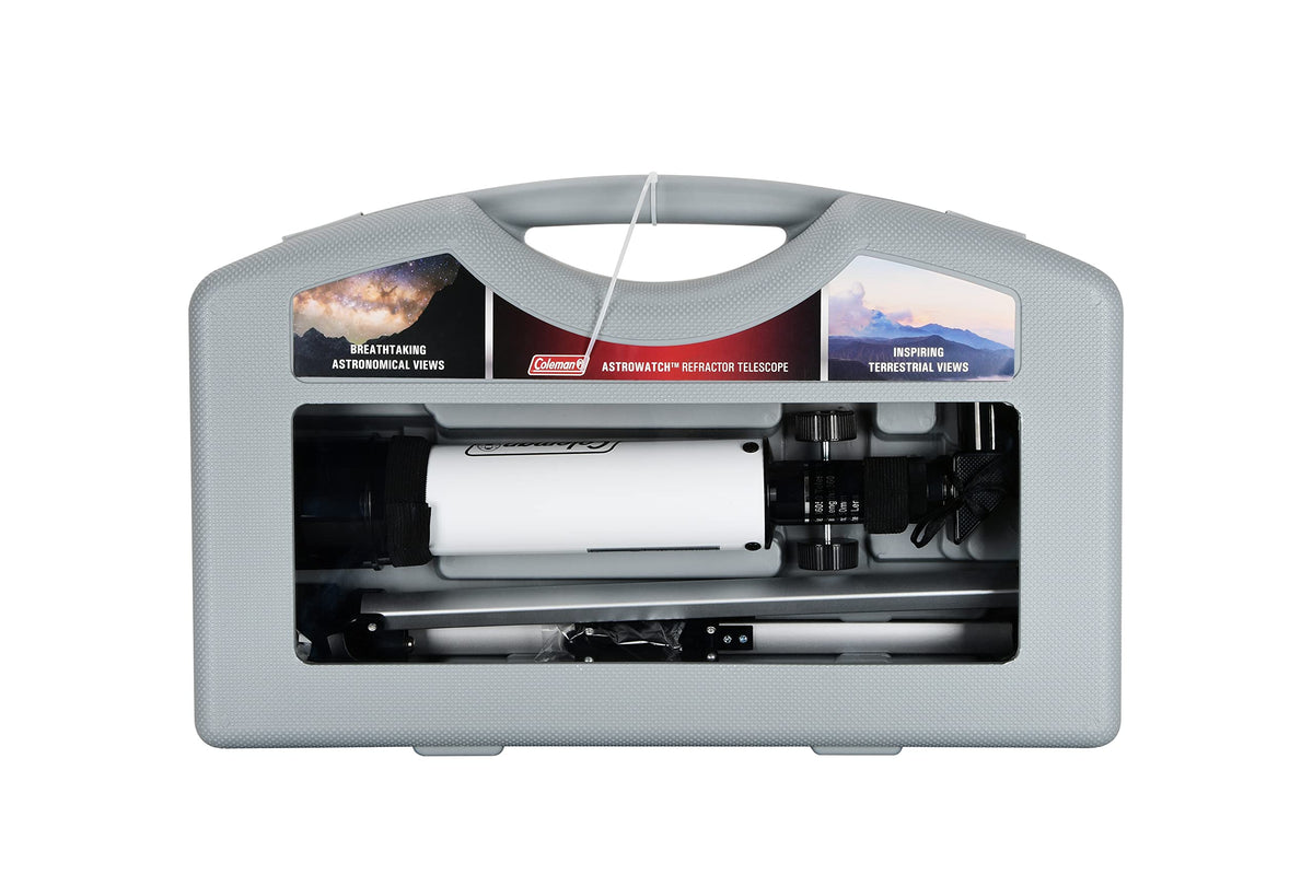 Coleman 360x50 Refractor Telescope Kit with Heavy-Duty Carrying Case, C36050 - Elegant White