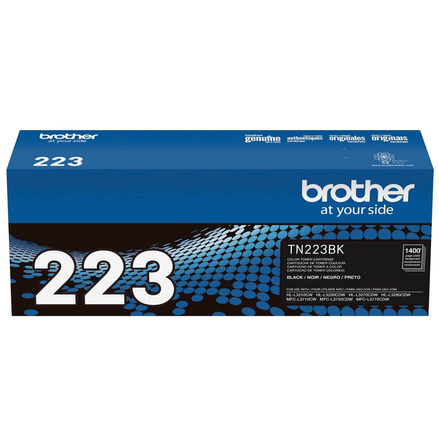 Brother Genuine TN223BK, Standard Yield Toner Cartridge, Replacement Black Toner, Page Yield Up to 1,400 Pages, TN223, Amazon Dash Replenishment Cartridge