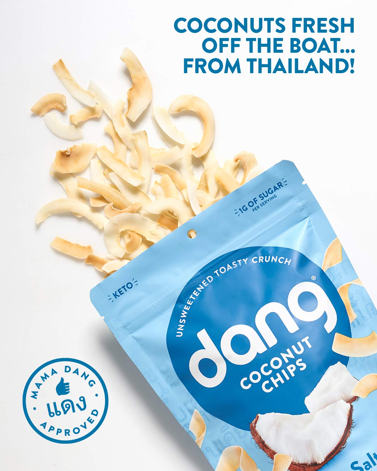 DANG Keto Toasted Coconut Chips | Lightly Salted Unsweetened | 4 Pack | Keto Certified, Vegan, Gluten Free, Paleo Friendly, Non Gmo, Healthy Snacks Made With Whole Foods | 3.17 Oz Resealable Bags