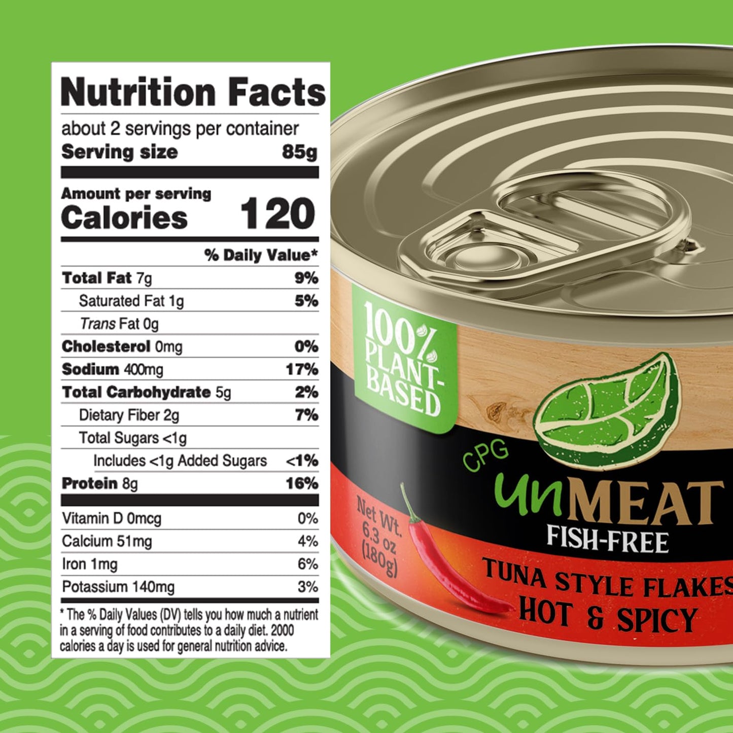 unMEAT Plant Based Tuna Style Flakes | Easy to Prepare Vegan Canned Tuna | Hot & Spicy, 12 pack