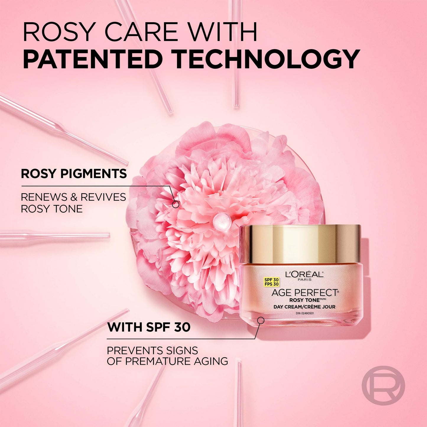 L'Oreal Paris Skincare Age Perfect Rosy Tone Face Moisturizer with SPF 30, LHA and Imperial Peony, Anti-Aging Day Cream for Face, Non-greasy, 1.7 oz