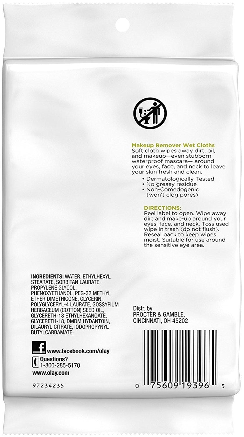 Olay Makeup Remover Wet Cloths, 7 Count (Pack of 6)