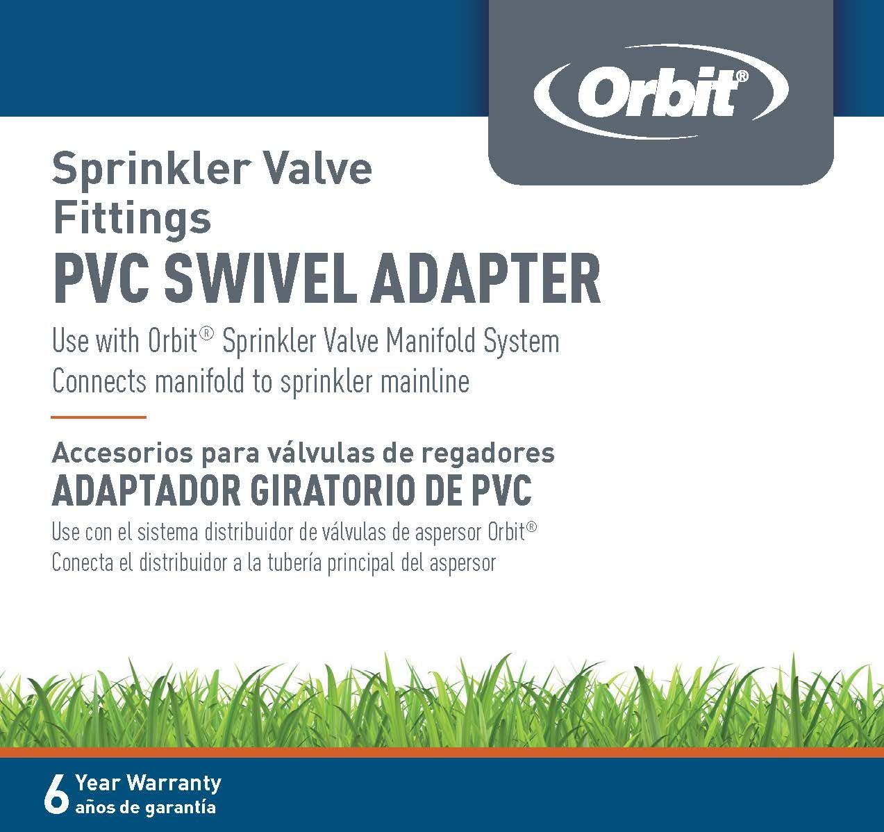 Orbit 57202 1" PVC x Swivel Sprinkler Valve Manifold Adapter