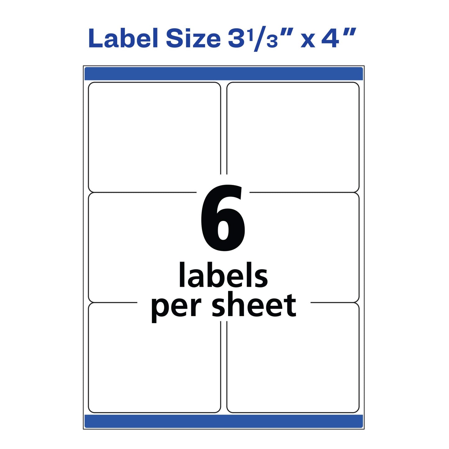 Avery Printable Shipping Labels with Sure Feed, 3-1/3" x 4", White, 150 Blank Mailing Labels (8164)