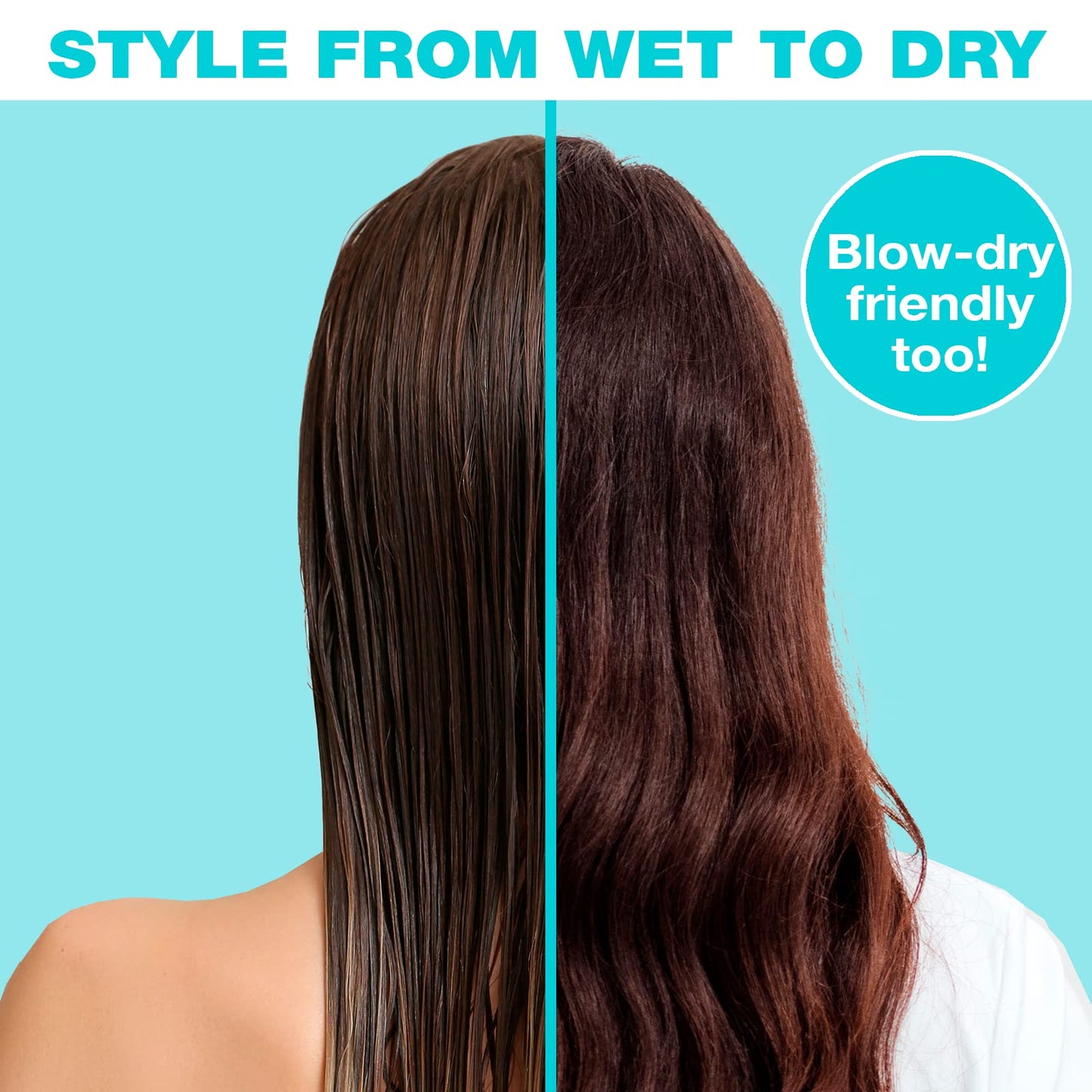 The Knot Dr. hair brush by Conair - Detangling hair brush - Removes Knots and Tangles in wet or dry hair - detangler brush - Blue